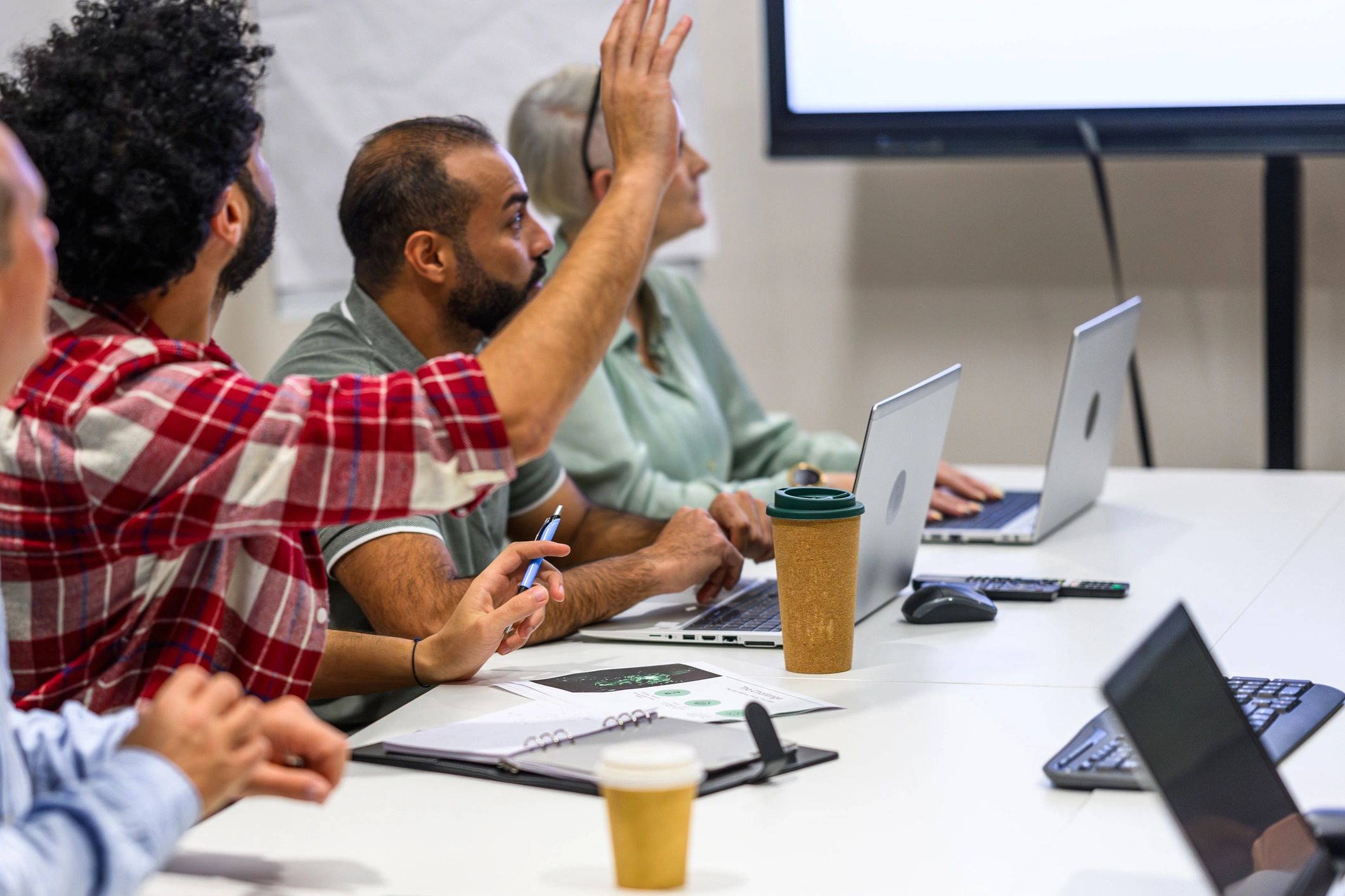 Adult learner participating in a training session