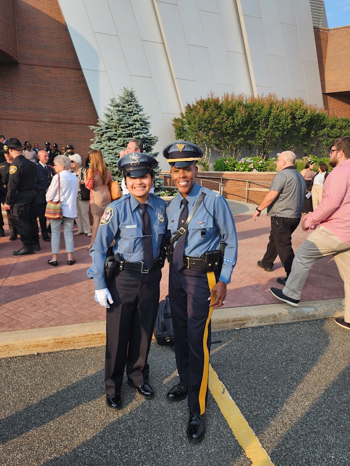 Police academy recruits at graduation